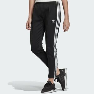 adidas Women's Black Joggers with White Stripes